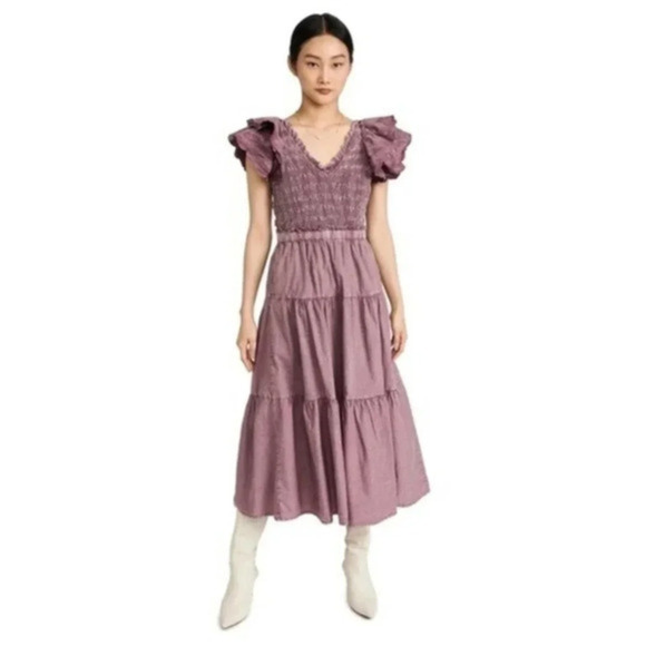 NEW Sea New York Heidi Flutter Sleeve Tiered Dress B423 - Picture 1 of 5